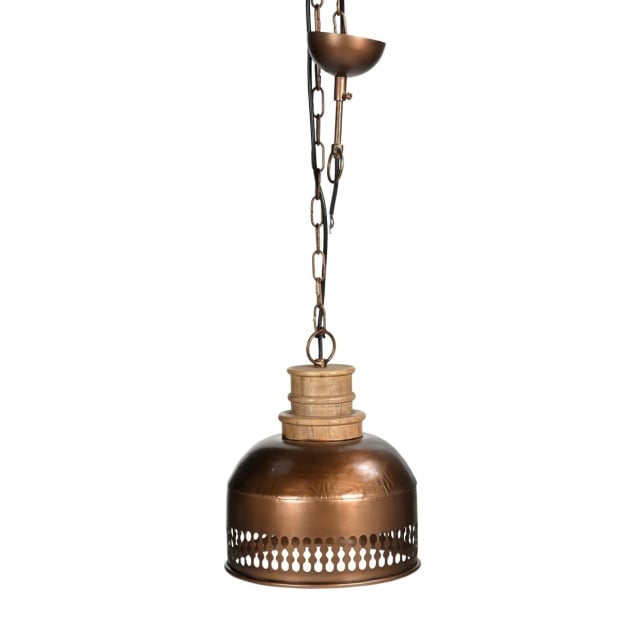 Copper Cut-out And Wood Lamp Shade Ceiling
