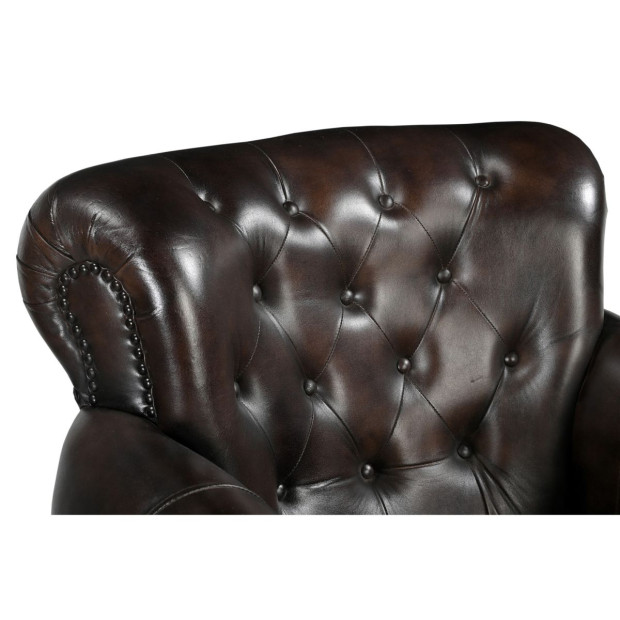 Chocolate Leather Arm Chair Sofa Lounge Seat 87X84X93cm Image 4