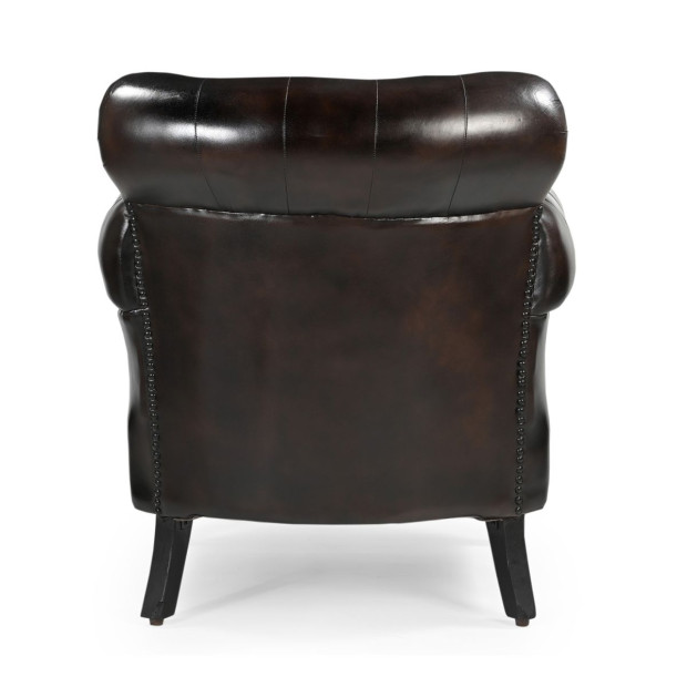Chocolate Leather Arm Chair Sofa Lounge Seat 87X84X93cm Image 6