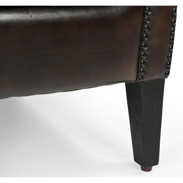 Chocolate Leather Arm Chair Sofa Lounge Seat 87X84X93cm Image 7