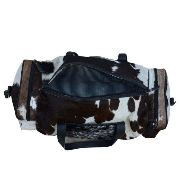 Cowhide Patch Overnight Duffle Bag Image 6