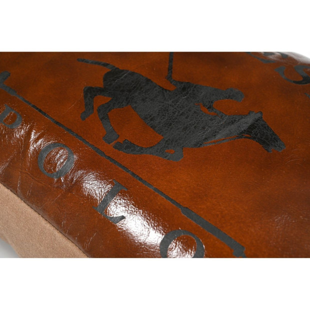 Polo Leather Cushion Recycled Canvas 70X40X15 CM Image 4