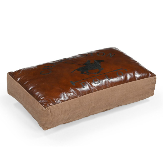 Polo Leather Cushion Recycled Canvas 70X40X15 CM Image 8
