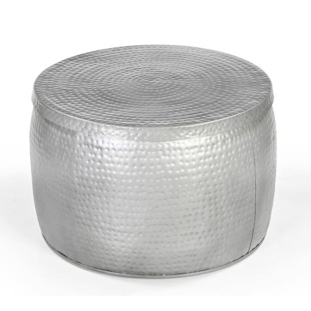 Hammered Open Top Coffee Table Champagne Gold Round 67cm Image 2