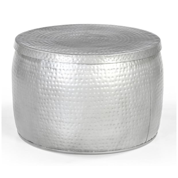 Hammered Open Top Coffee Table Champagne Gold Round 67cm Image 4