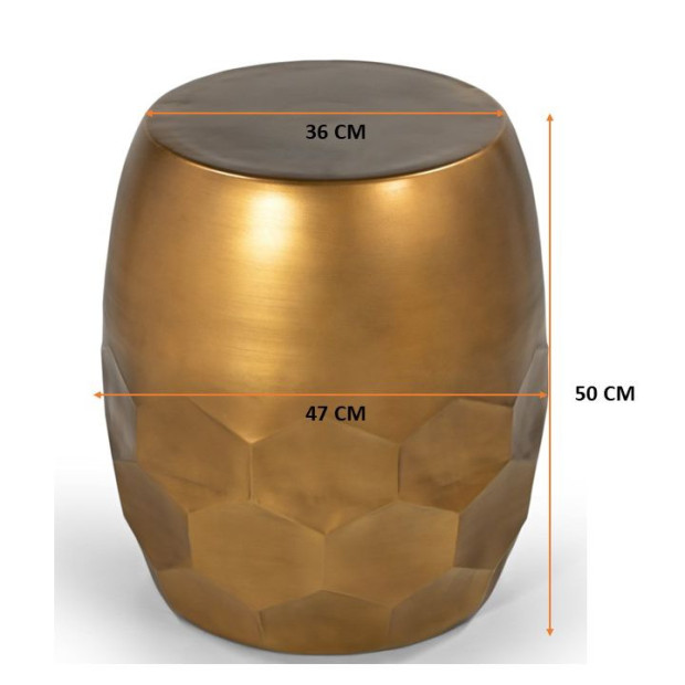 Bella Hexagon Side Table 51x43x43cm Bedside Desk Image 6