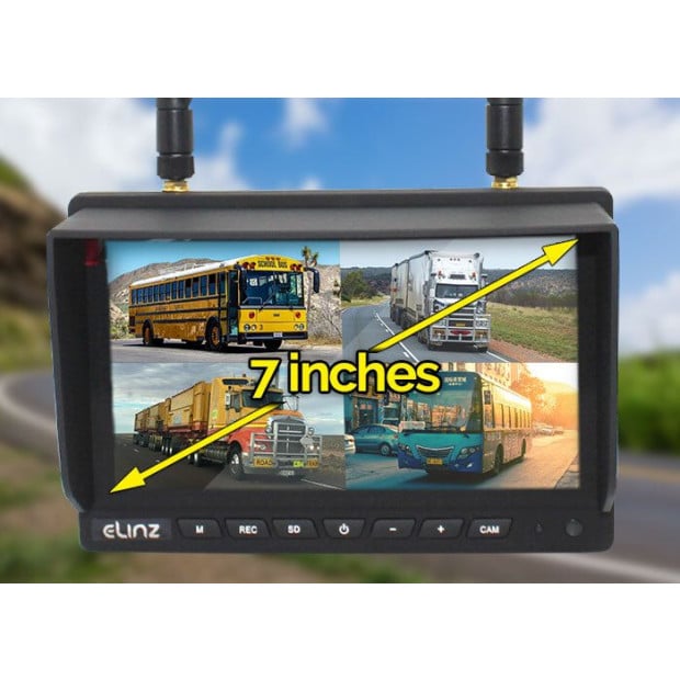 4ch Digital Wireless 7in Quad Monitor Splitscreen DVR 12V 24V 2.4ghz Image 3