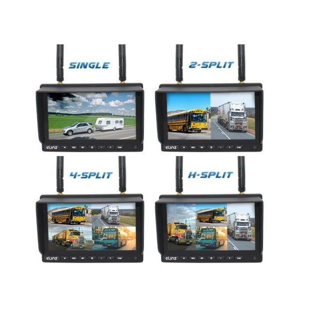 4ch Digital Wireless 7in Quad Monitor Splitscreen DVR 12V 24V 2.4ghz Image 4