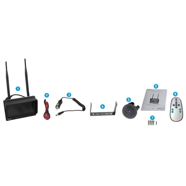 4ch Digital Wireless 7in Quad Monitor Splitscreen DVR 12V 24V 2.4ghz Image 8