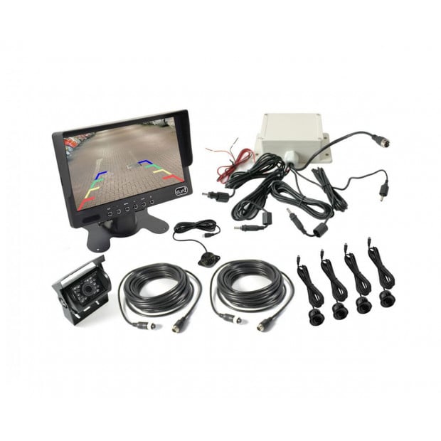 Elinz 7In Monitor Car Ccd 4pin Reversing Camera Parking Sensors