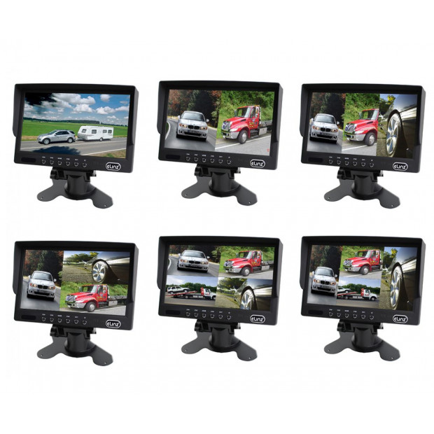 Elinz 7In Quad Monitor Splitscreen Colour Ccd Reversing with 1 Camera Image 2