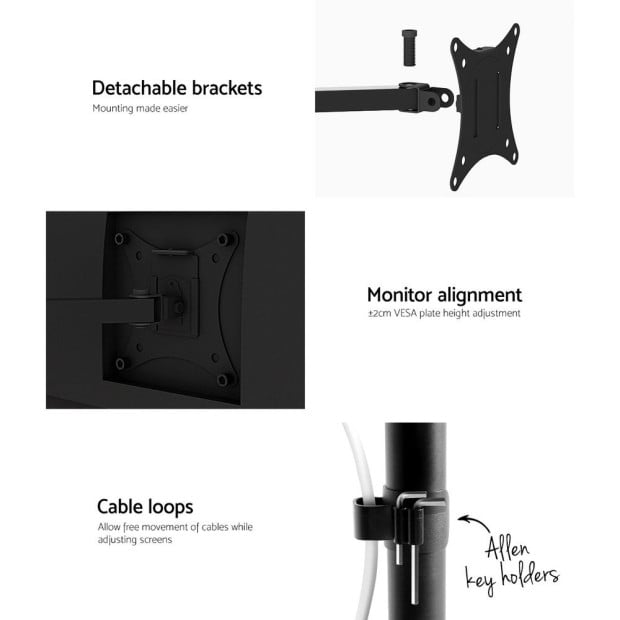 Monitor Arm Stand Laptop Tray Display Desk Mount Bracket Screen Holder Image 7