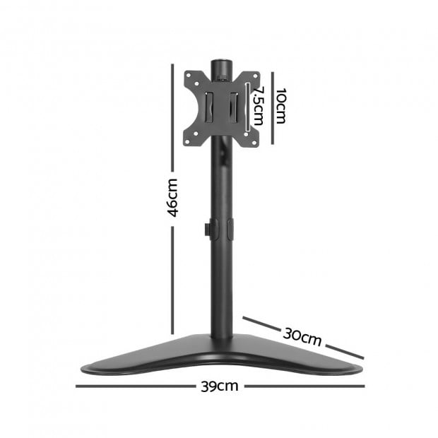 Single HD LED Monitor Arm Stand TV Mount Bracket Holder Freestanding Image 2