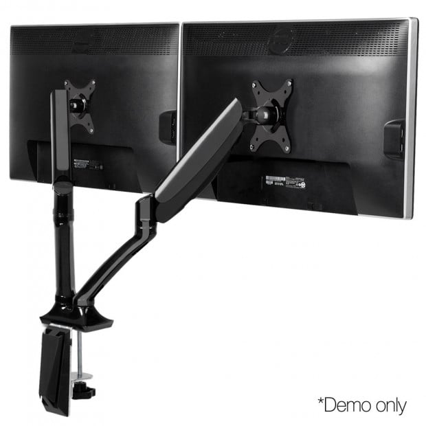 Fully Adjustable Dual Monitor Arm Stand Black
