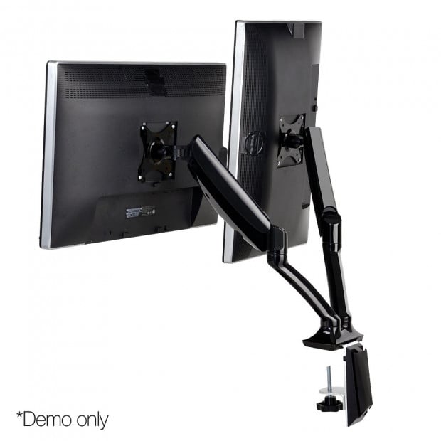 Fully Adjustable Dual Monitor Arm Stand Black Image 4