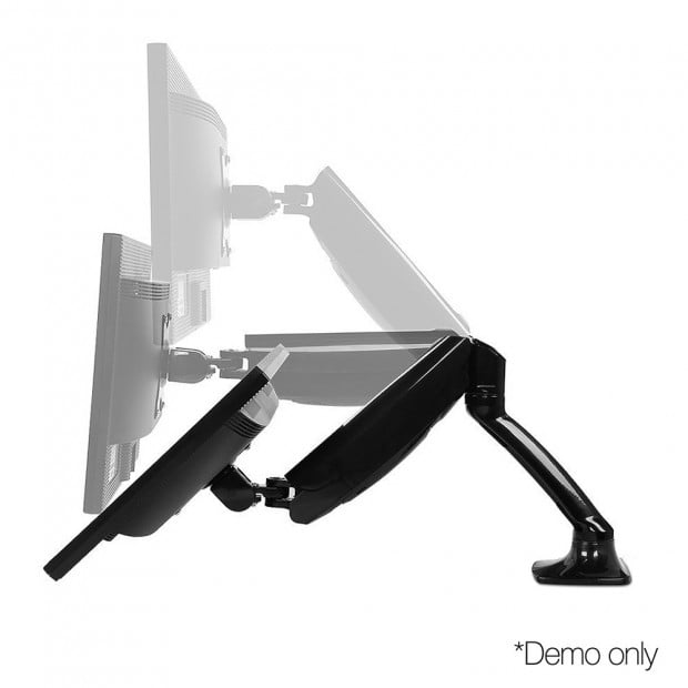 Fully Adjustable Dual Monitor Arm Stand Black Image 9