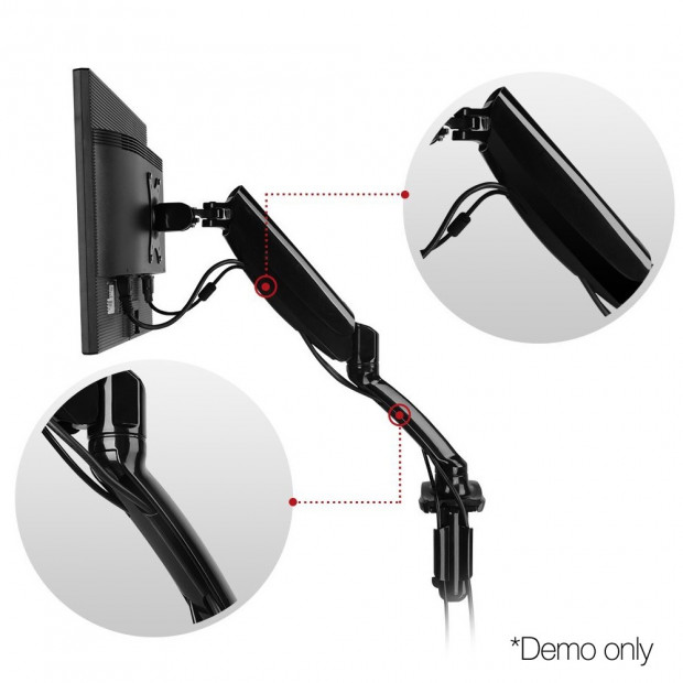 Fully Adjustable Dual Monitor Arm Stand Black Image 10