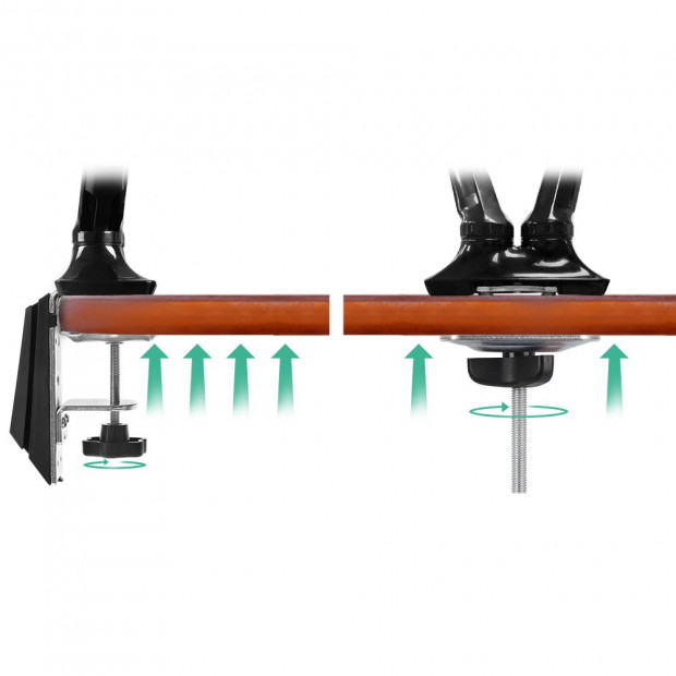 Fully Adjustable Dual Monitor Arm Stand Black Image 11