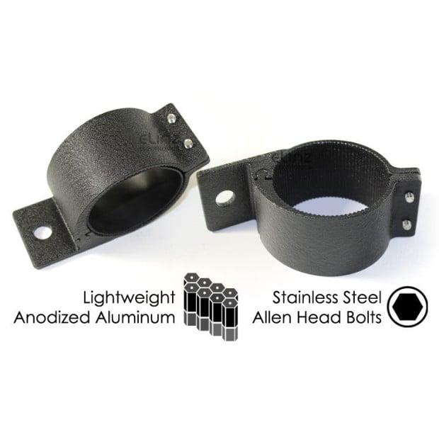 Pair 49-54mm Bullbar Mounting Bracket Clamp LED Light Bar - Black Image 2