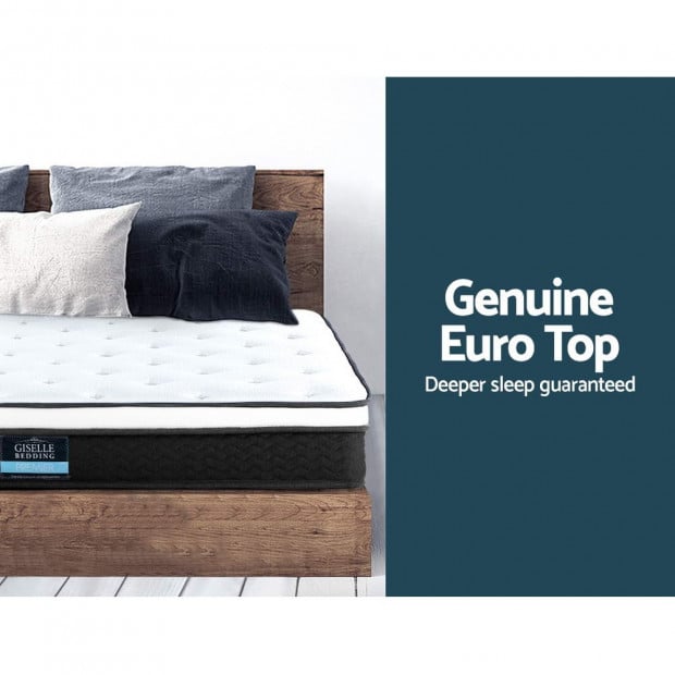 King Sigle Size Mattress Euro Top Bed Bonnell Spring Foam 21cm Image 4