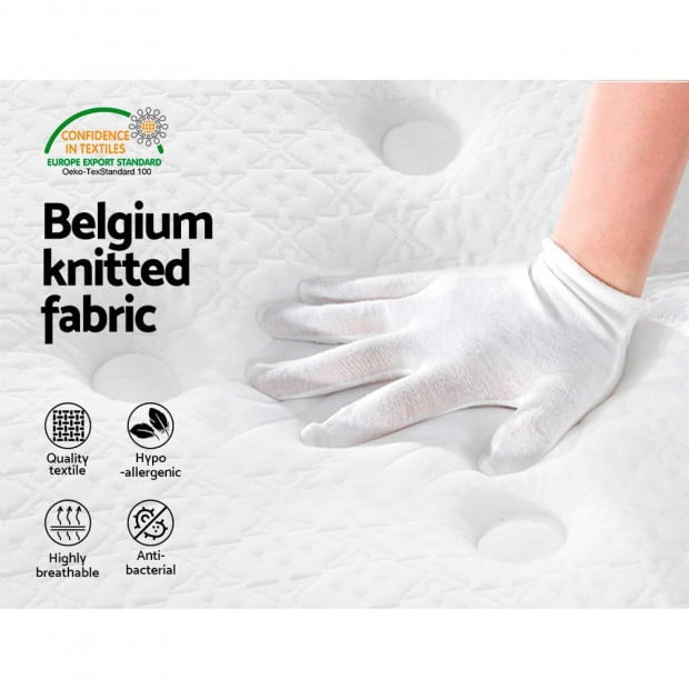King Sigle Size Mattress Euro Top Bed Bonnell Spring Foam 21cm Image 5