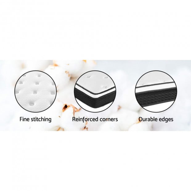 King Sigle Size Mattress Euro Top Bed Bonnell Spring Foam 21cm Image 6