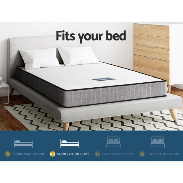 Mattress Medium Firm Mattresses Tight Top Bed Bonnel Spring 13cm Ks Image 7