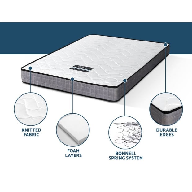 Mattress Medium Firm Mattresses Tight Top Bed Bonnel Spring 13cm Queen Image 5
