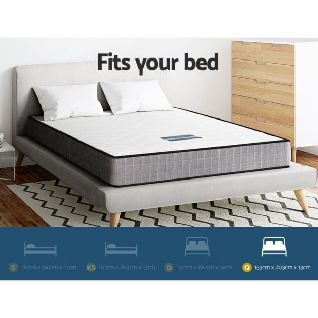 Mattress Medium Firm Mattresses Tight Top Bed Bonnel Spring 13cm Queen Image 7