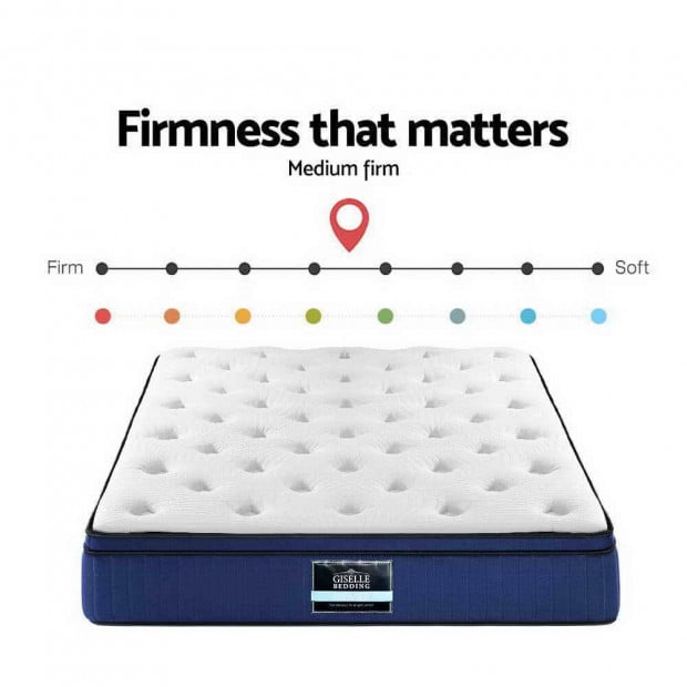 King Size Mattress 7 Zone Euro Top Pocket Spring Cool Gel Memory 34cm Image 3