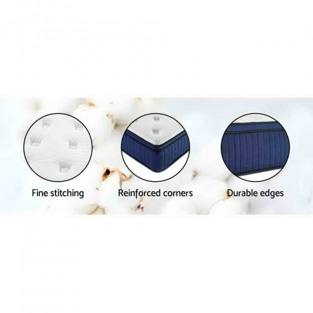King Size Mattress 7 Zone Euro Top Pocket Spring Cool Gel Memory 34cm Image 7