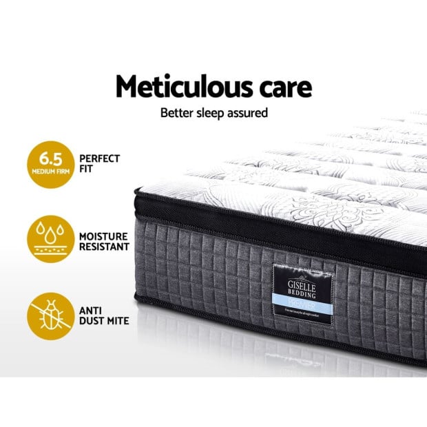 King Bed Mattress 9 Zone Pocket Spring Latex Foam Medium Firm 34cm Image 5