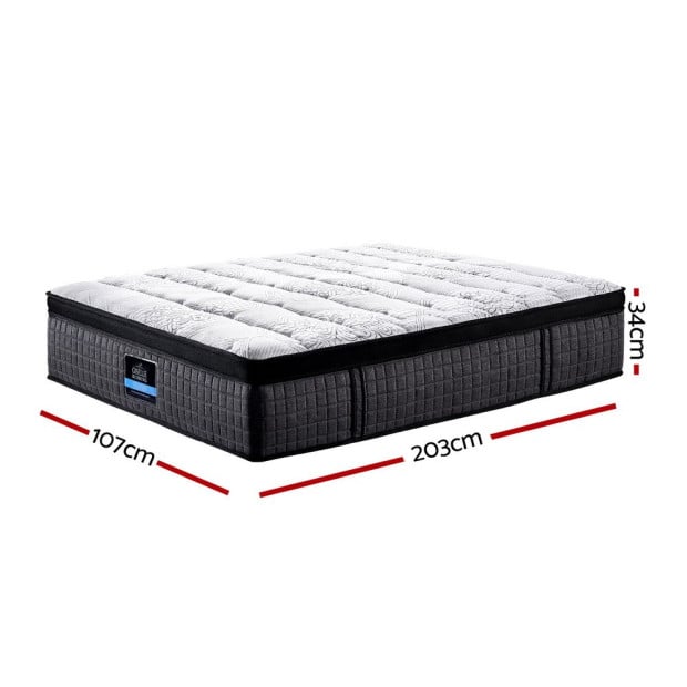 Mattress 9 Zone Pocket Spring Latex Foam Medium Firm 34cm King Single Image 2
