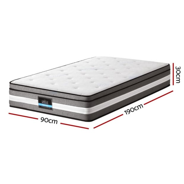 Bedding 30cm Mattress Gel Foam Pocket Spring Single Image 2
