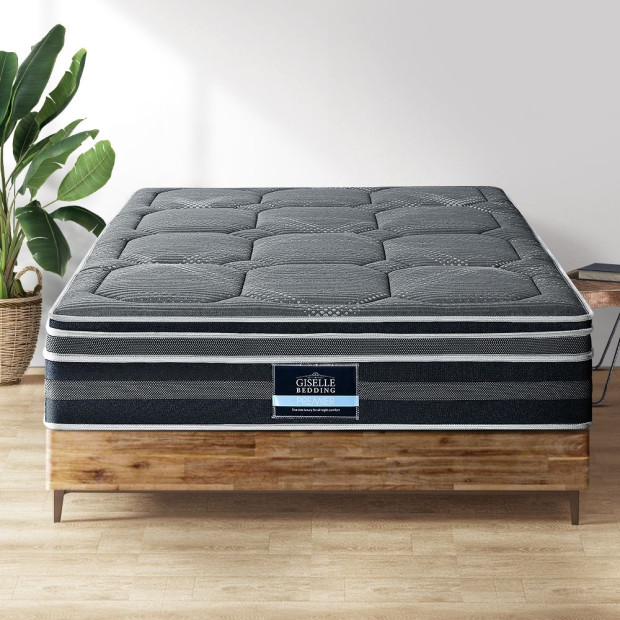 35cm King Mattress Bed 7 Zone Dual Euro Top Pocket Spring Medium Firm Image 8
