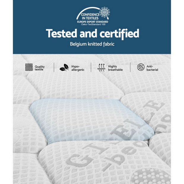Double Bed Mattress Size Extra Firm 7 Zone Pocket Spring Foam 28cm Image 6