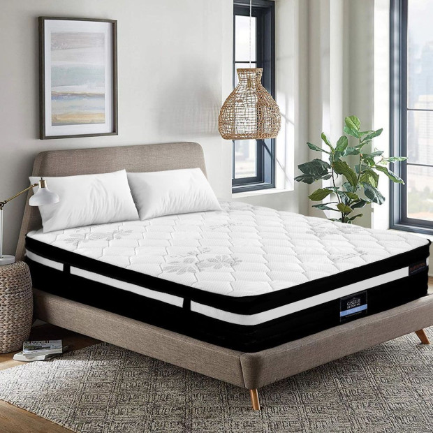 Double Bed Mattress Size Extra Firm 7 Zone Pocket Spring Foam 28cm Image 8