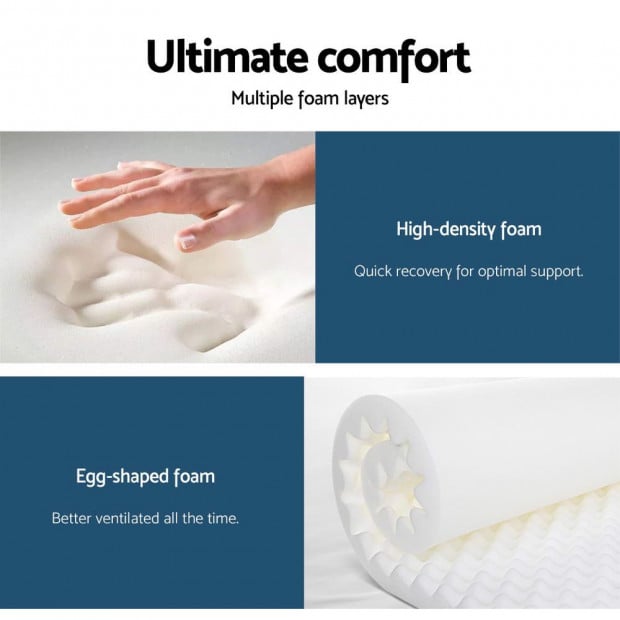 Super Firm Mattress Queen Size Bed 7 Zone Pocket Spring Foam 28cm Image 4