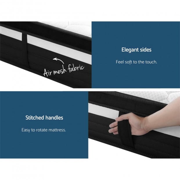 Super Firm Mattress Queen Size Bed 7 Zone Pocket Spring Foam 28cm Image 5