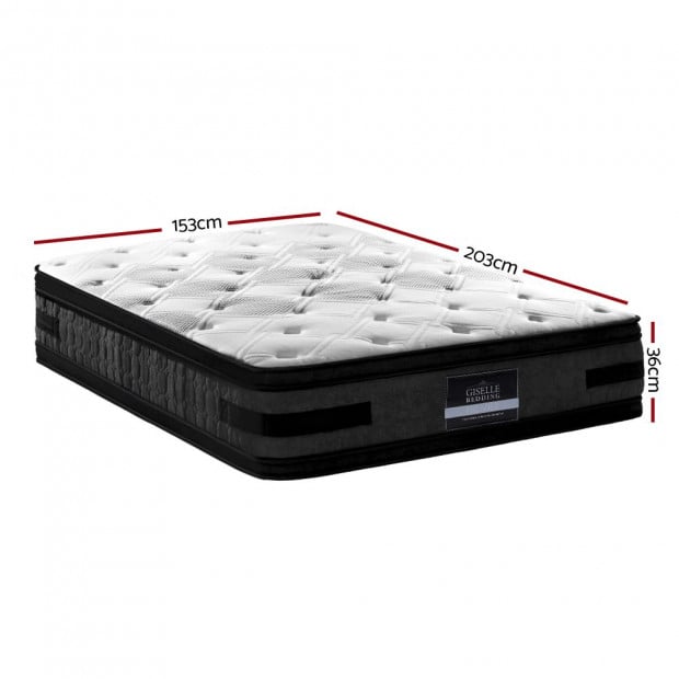 Bedding 36CM Queen Mattress 7 Zone Euro Spring Medium Firm Foam Image 2