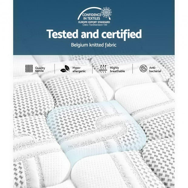 Bedding 36CM Queen Mattress 7 Zone Euro Spring Medium Firm Foam Image 4