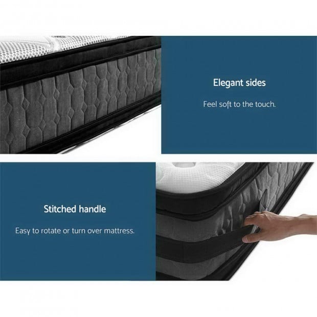 Bedding 36CM Queen Mattress 7 Zone Euro Spring Medium Firm Foam Image 6