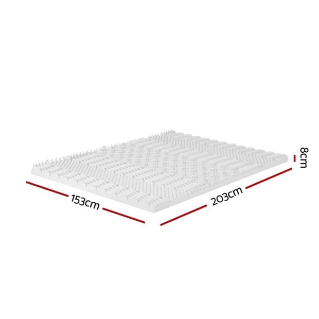 Bedding Memory Foam Mattress Topper 7-zone Airflow Pad 8cm Queen White Image 2
