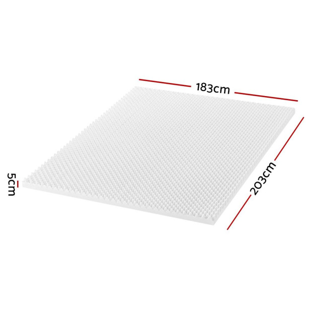Bedding Mattress Topper Egg Crate Foam Bed Protector Underlay King Image 3