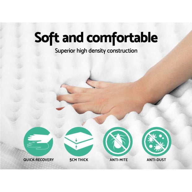 Bedding Mattress Topper Egg Crate Foam Bed Protector Underlay King Image 6
