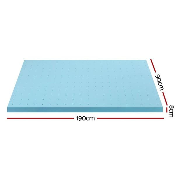 Bedding Memory Foam Mattress Topper Ventilated Cool Gel 8cm Single Image 2