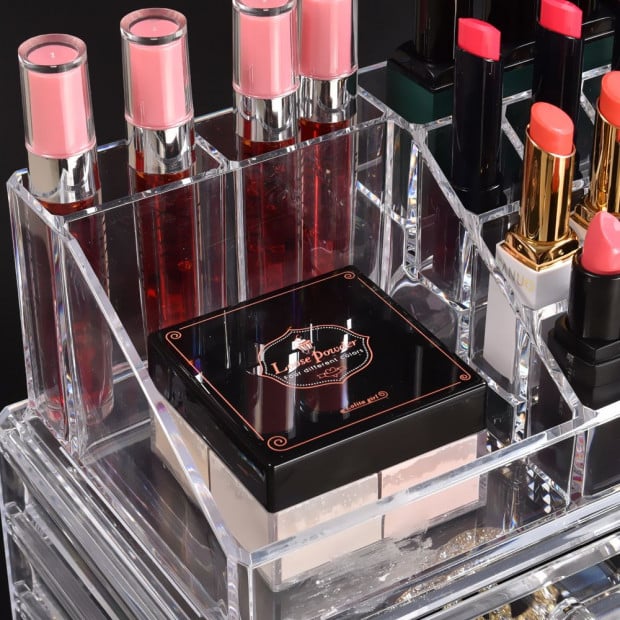 Clear Acrylic Cosmetic Organizer Jewellery Storage Box With 10 Drawers Image 4