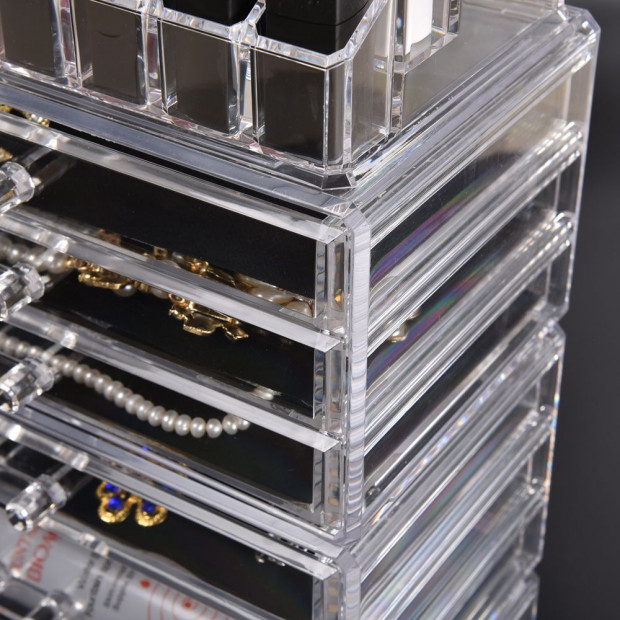 Clear Acrylic Cosmetic Organizer Jewellery Storage Box With 10 Drawers Image 5