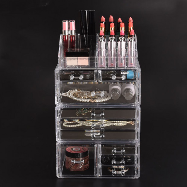 Cosmetic 10 Drawer Makeup Organizer Storage Jewellery Box Acrylic Image 5