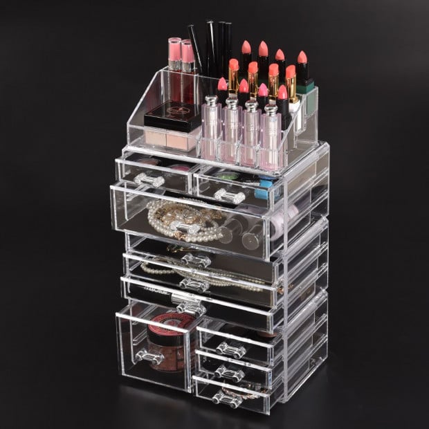 Cosmetic 10 Drawer Makeup Organizer Storage Jewellery Box Acrylic